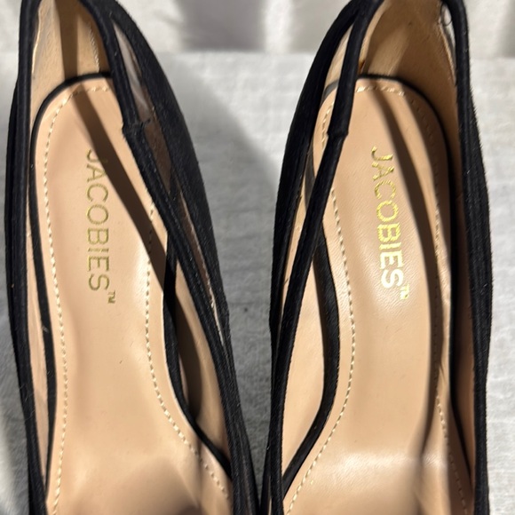 Jacobies Black Stiletto Heels with Bow Women's Size 7 - Picture 2 of 9